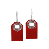 AE-1187-CR Sterling Silver Fancy Earring With Coral Jewelry Bali Designs Inc